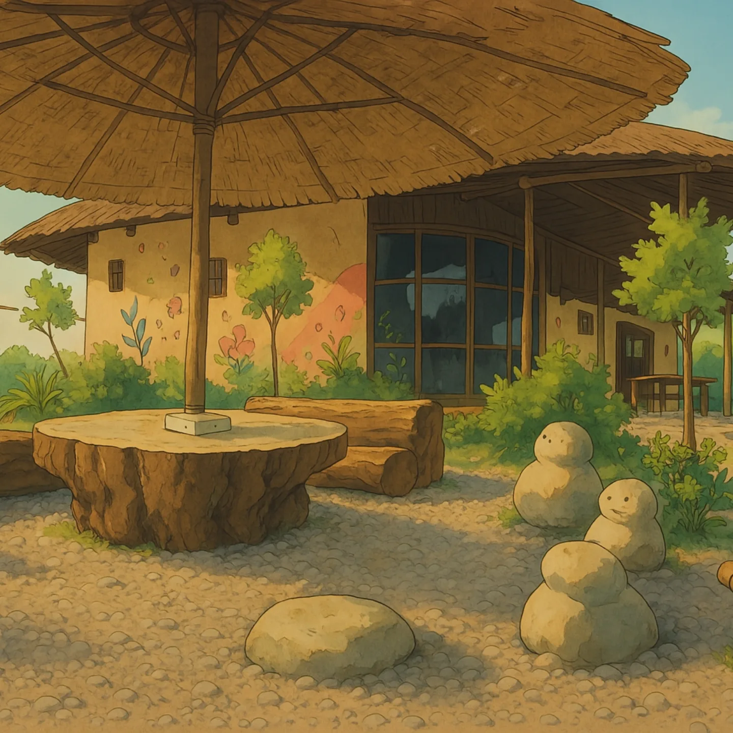 Outdoor meditation space