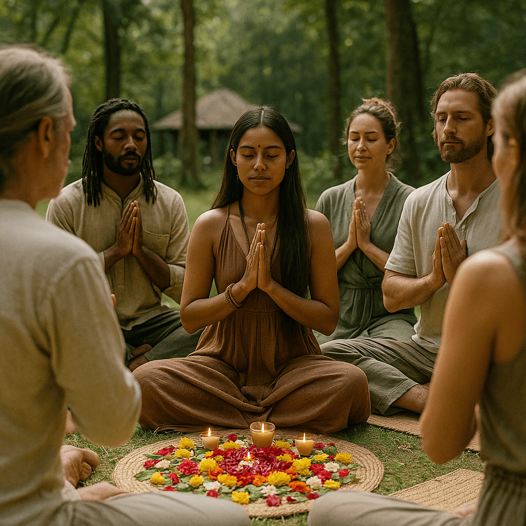 Group meditation session